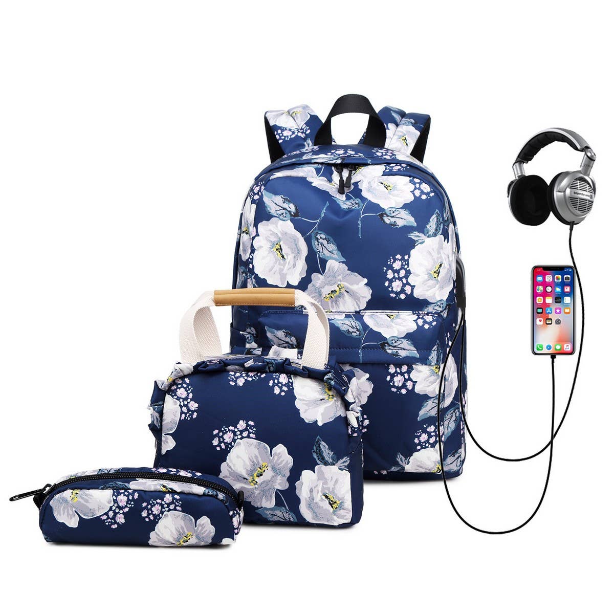 BACKPACKS FOR SCHOOL FLORAL OXFORD LARGE CAPACITY_CWAB5512