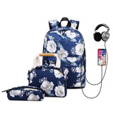 BACKPACKS FOR SCHOOL FLORAL OXFORD LARGE CAPACITY_CWAB5512
