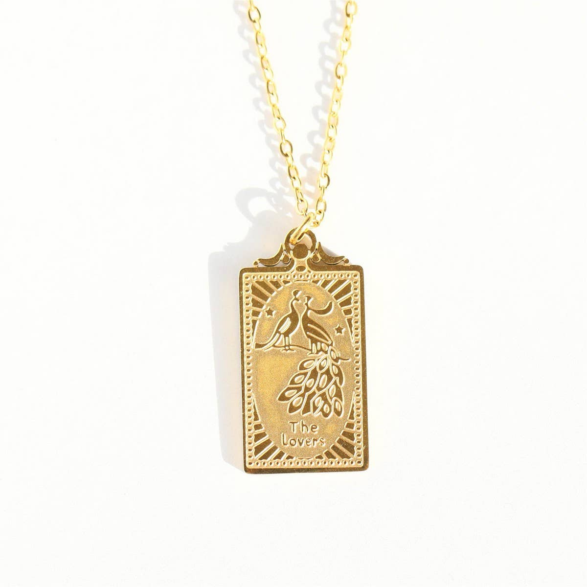 NEW RETRO CLASSIC GOLD TAROT NECKLACE_CWMM5555