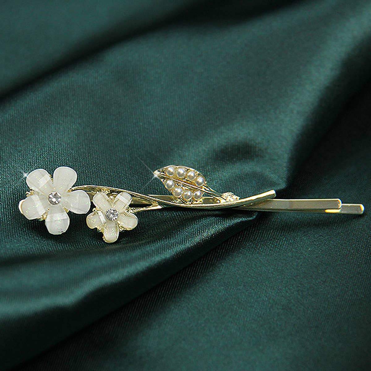 STYLISH FLOWER ALLOY HAIR PIN WITH PEARL_CWAHA1208