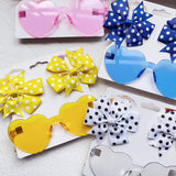 KIDS POLKA DOT GROSGRAIN BOW HAIR CLIP SUNGLASSES_CWAHA6708
