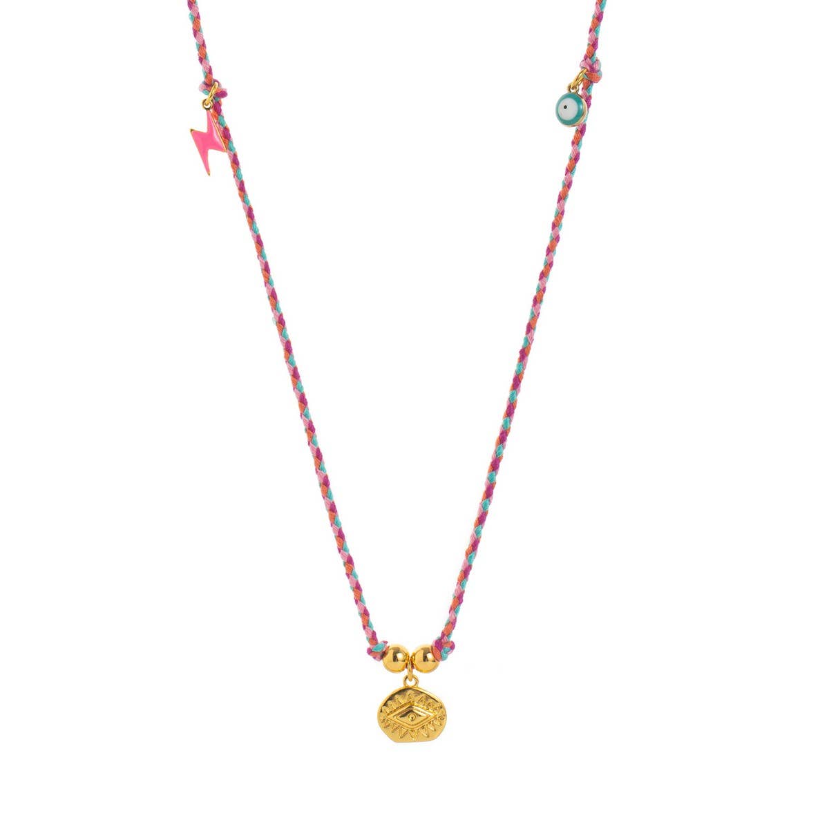 EVIL EYE CHARM CHOKER COLORFUL COTTON PENDANT_CWMM6968