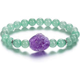 Cwaje3876_Amethyst Irregular Raw Stone Beads Bracelet