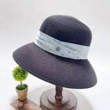 SUMMER SUN PROTECTION BOW STRAW HAT_CWAH3492