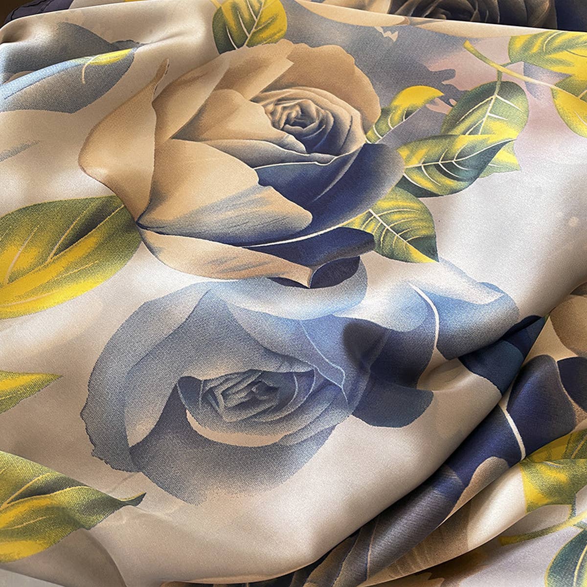 PRINTED SATIN BEACH SHAWL SCARF FOR SPRING_CWASC0526