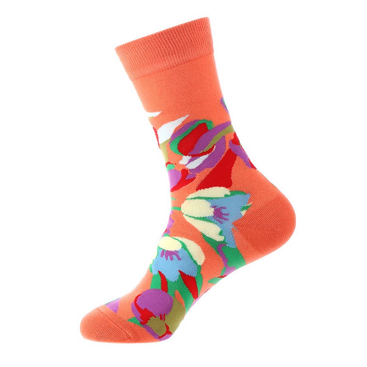 AUTUMN AND WINTER FLORAL MID CALF SOCKS_CWMS1005