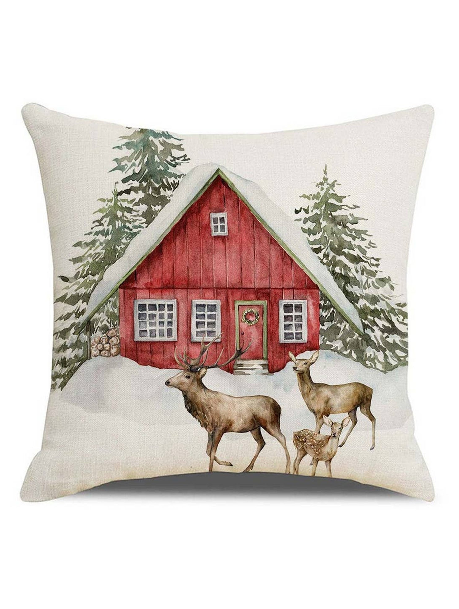 Vintage Farm Elk Christmas Pillowcase_Cwmm1405