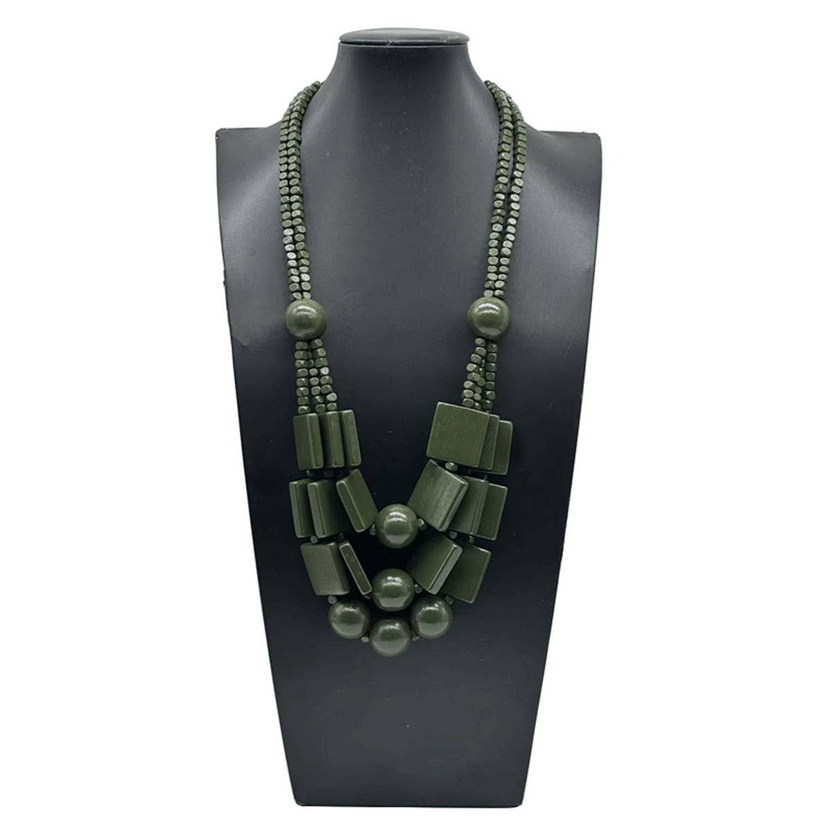 Wooden Beads Three-Layer Handmade Necklace_Cwmm4976