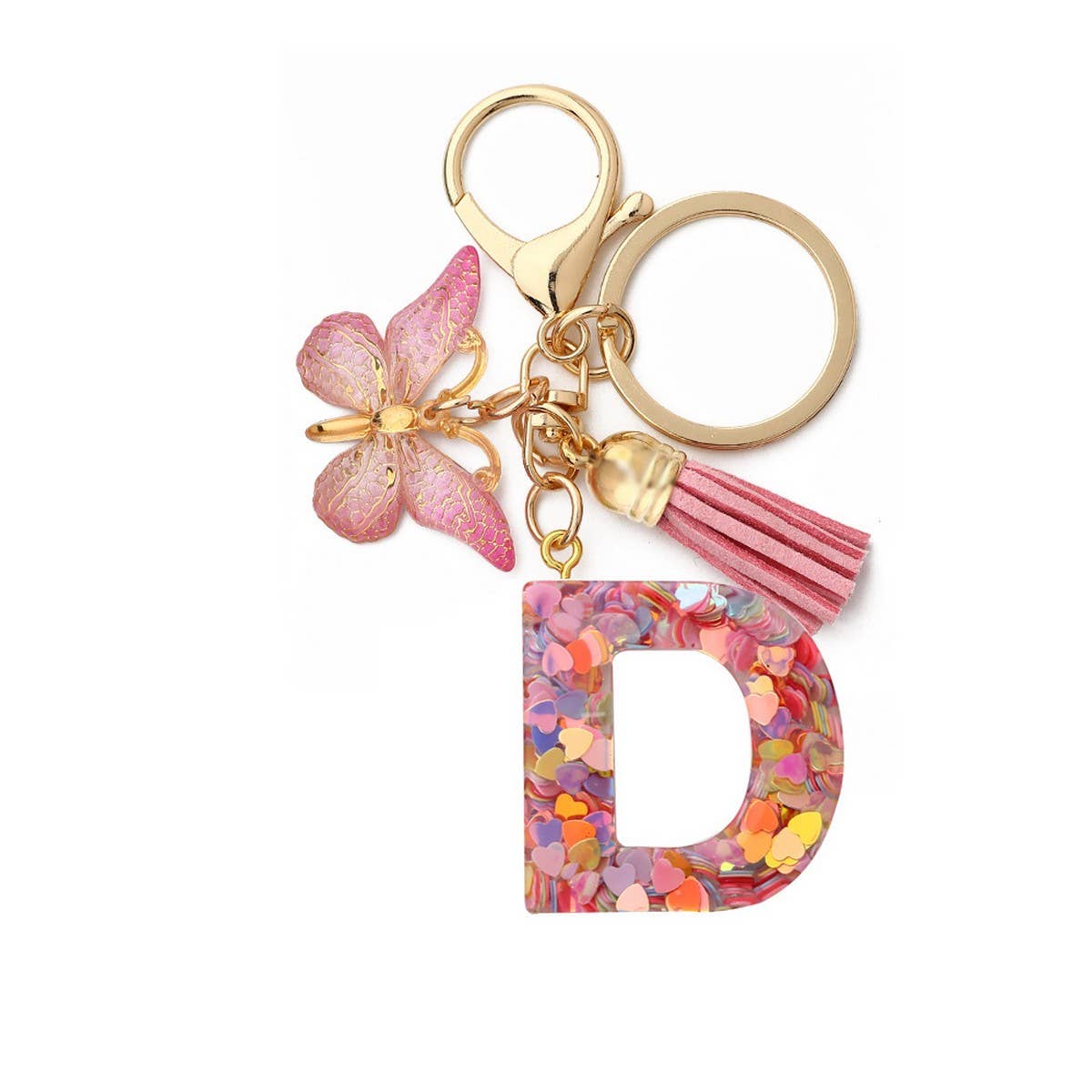 CRYSTAL LETTER SEQUIN RESIN KEYCHAIN_CWAJE0663