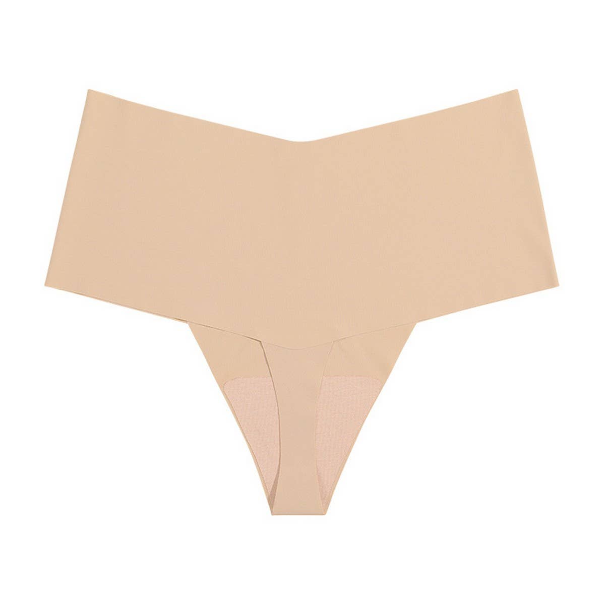 HIGH WAISTED LARGE SIZE SEAMLESS ICE SILK THONG_CWMU0079