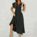 V-Neck Short-Sleeved Waist Dress