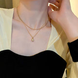 LIGHT LUXURY PLEATED PEARL BEAN NECKLACE_CWAJE2372