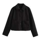 Casual Wool Lapel Blazer With Stylish Everything