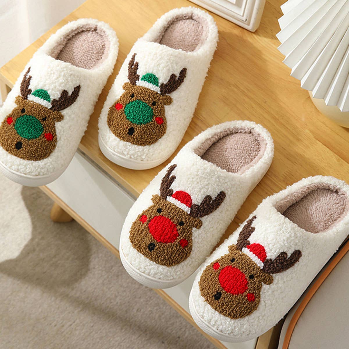 CHRISTMAS ELK NON SLIP COTTON SLIPPERS_CWSHS0275
