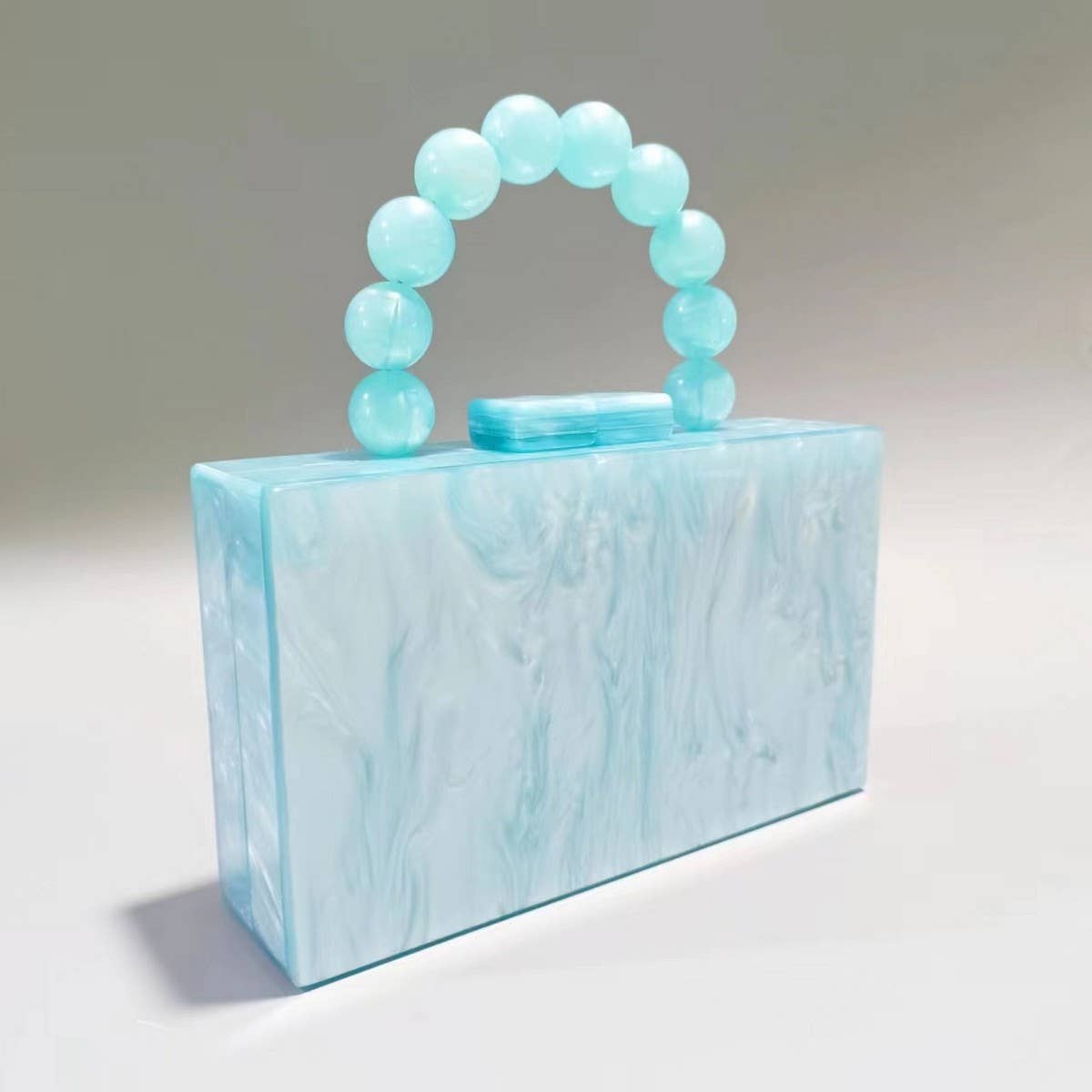 Pearl Acrylic Beaded Clutch Wristlet Wedding Bag_Cwab5858