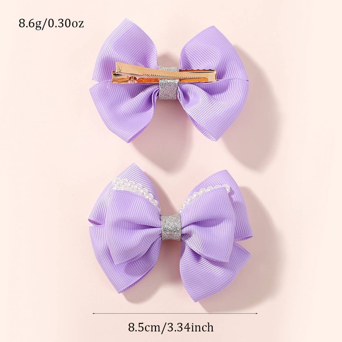 HANDMADE GLITTER BOW HAIR CLIP SET FOR GIRLS_CWAHA6734