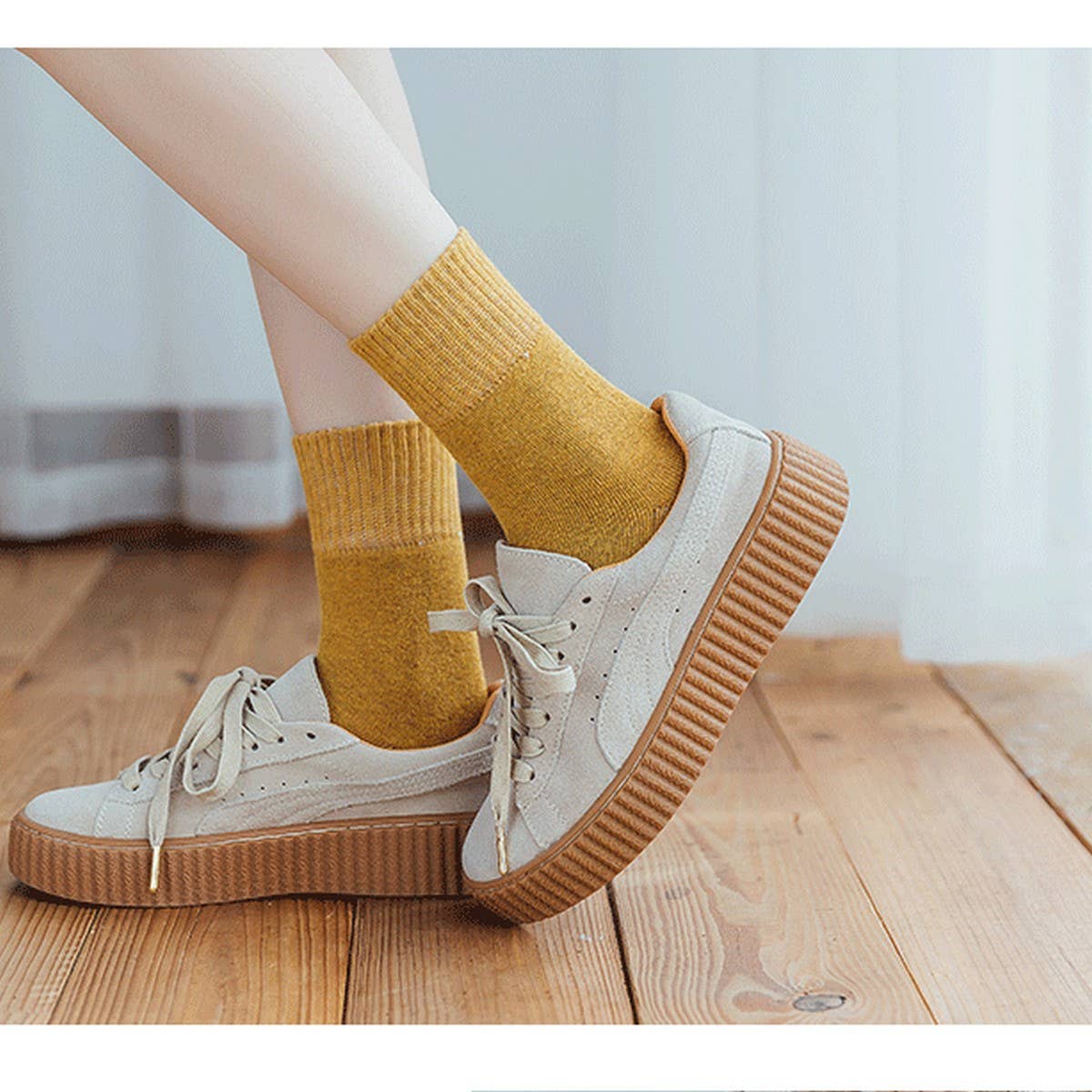 Winter Plus Velvet Thick Warm Terry Mid-Tube Socks_Cwms1391