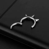 STAINLESS STEEL SPIKE NOSE RING PIERCING_CWMM9534