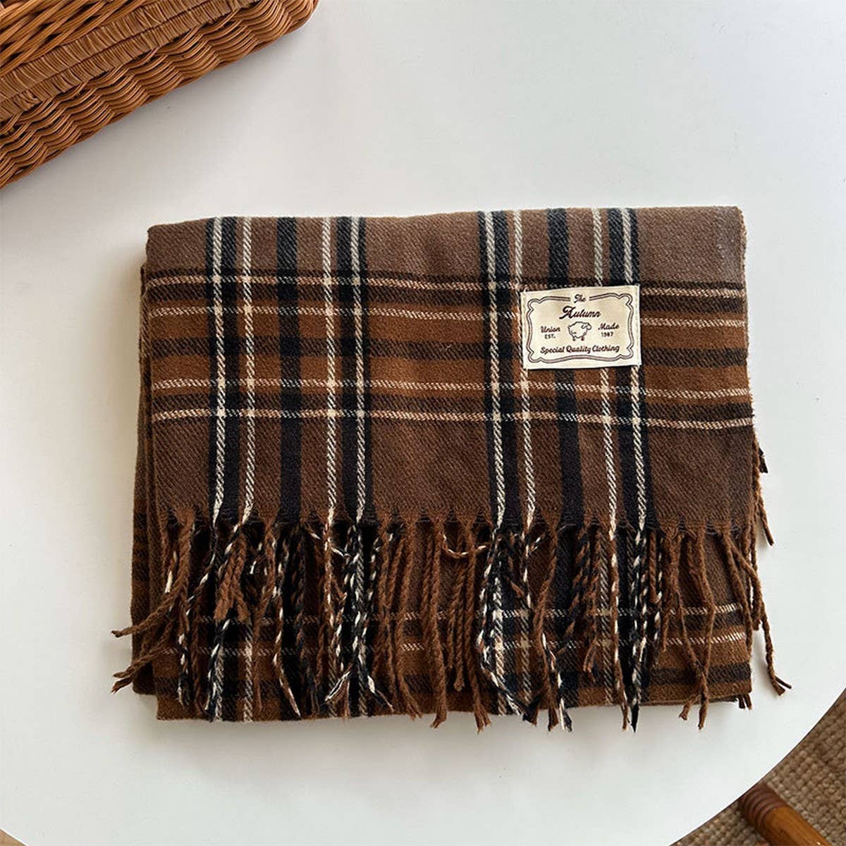 PLAID COLORBLOCK SCARF CLASSIC WINTER WRAP_CWASC2347