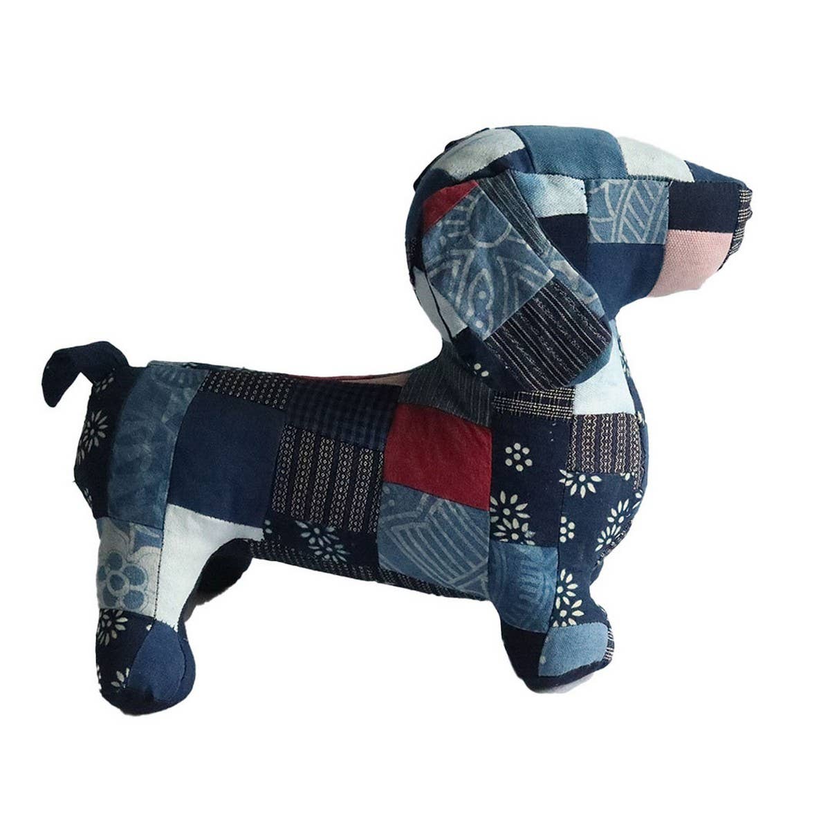 HANDCRAFTED INDIGO PATCHWORK FABRIC ANIMAL DOLL_CWMM6041