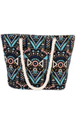 MULTI PATTERNED STYLISH SHOPPER BEACH BAGS_CWAB324