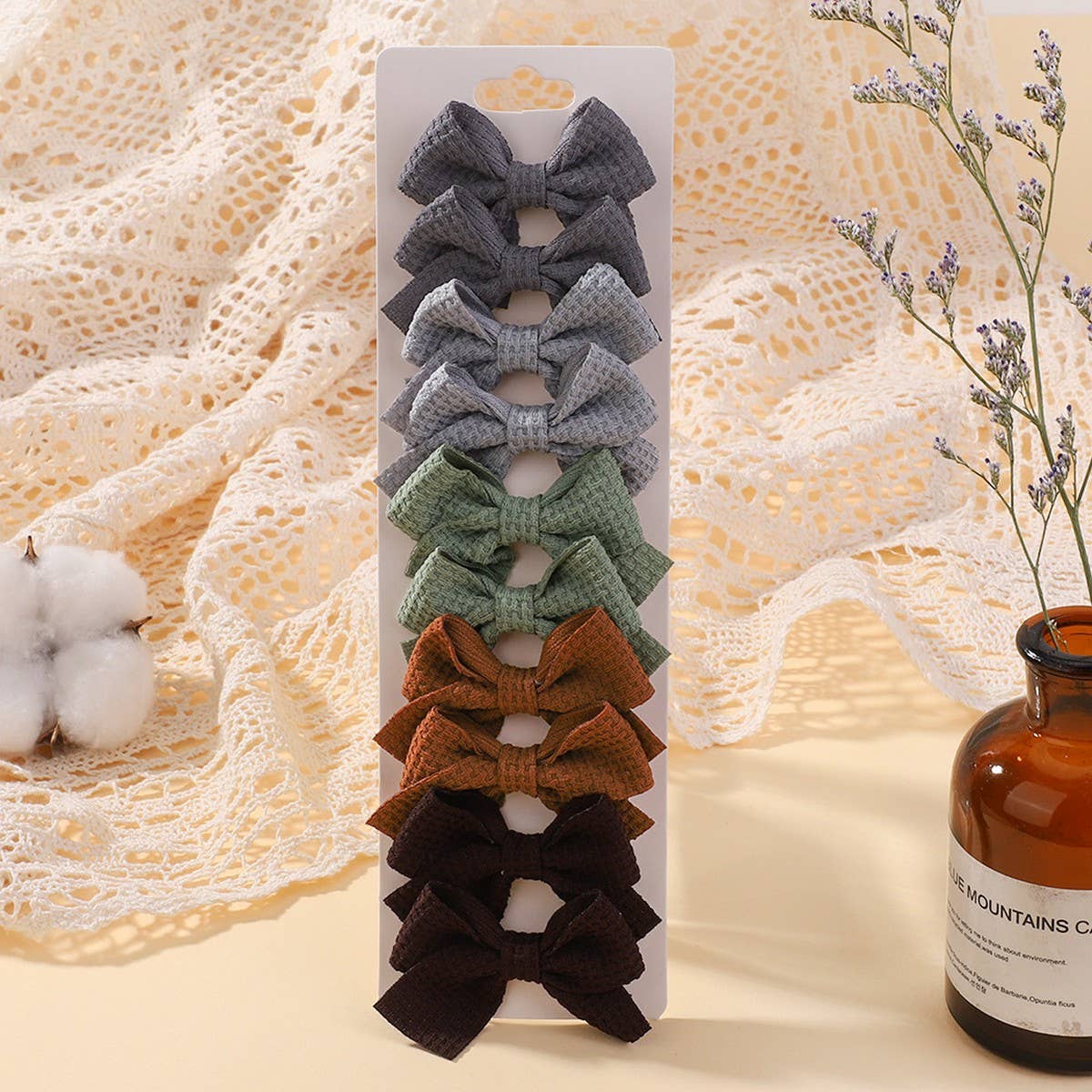 1 6 HANDMADE FABRIC BOW CLIPS FOR GIRLS_CWAHA6756