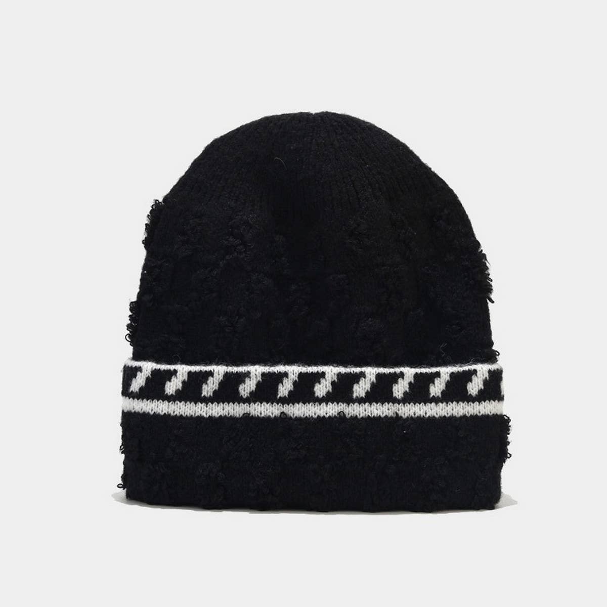 Warm And Windproof Stitching Plush Knitted Hat_Cwah1603