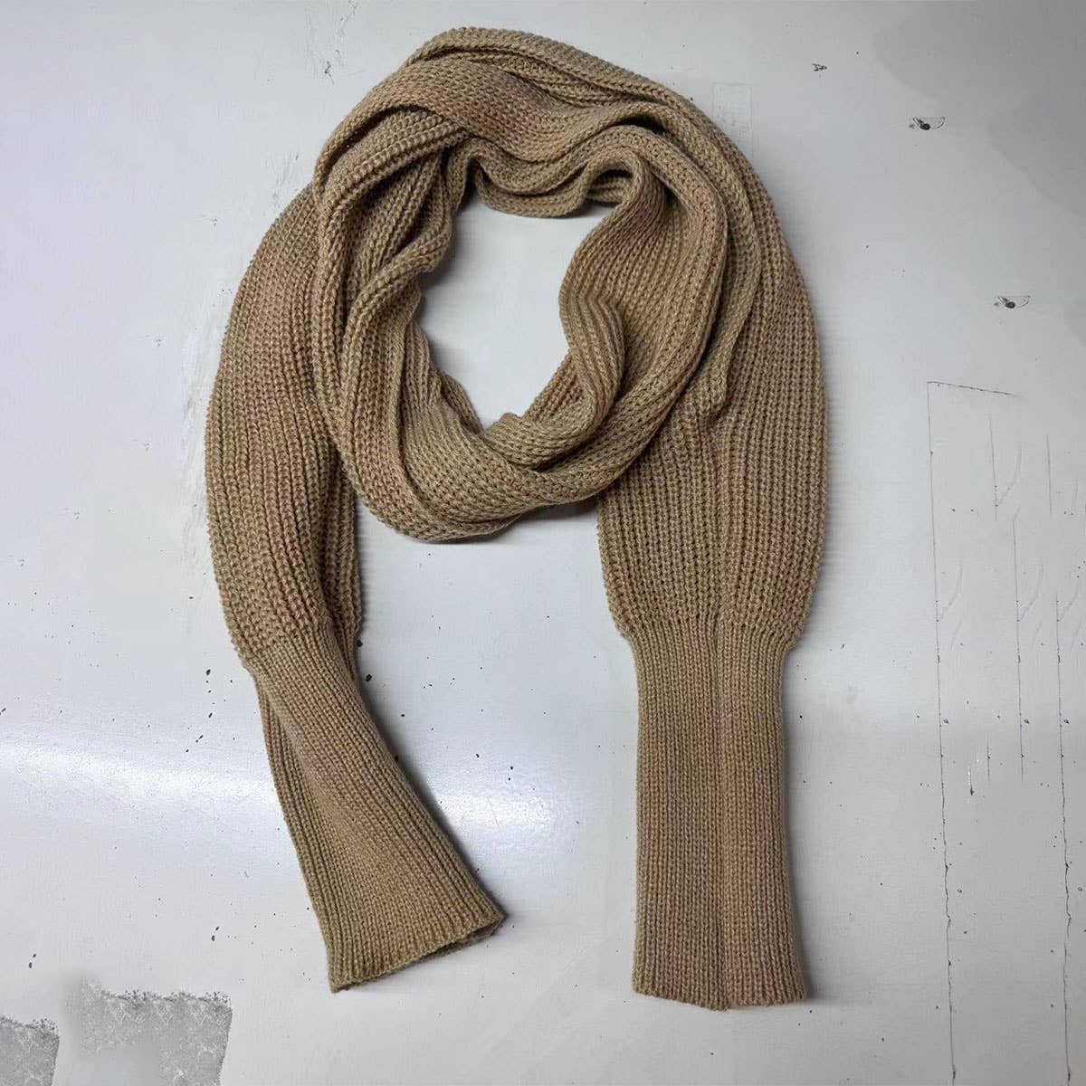KNITTED SLEEVE SCARF SHAWL FOR MEN WOMEN WINTER_CWASC1538