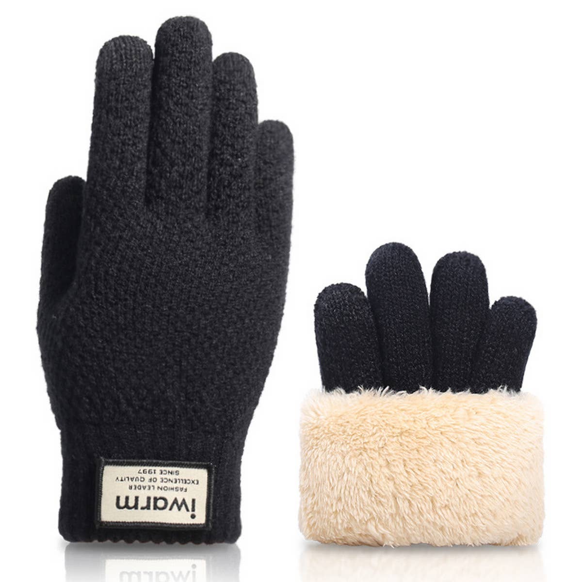 OUTDOOR LEISURE PLUS VELVET WARM KNITTED GLOVES_CWAG0132