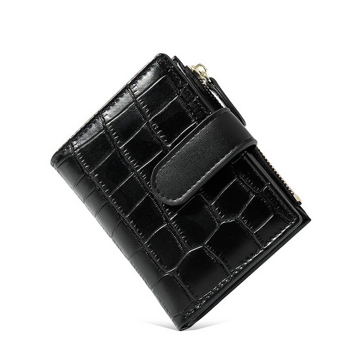 Minimalist Croc Pu Mini Zipper Wallet_Cwab06266