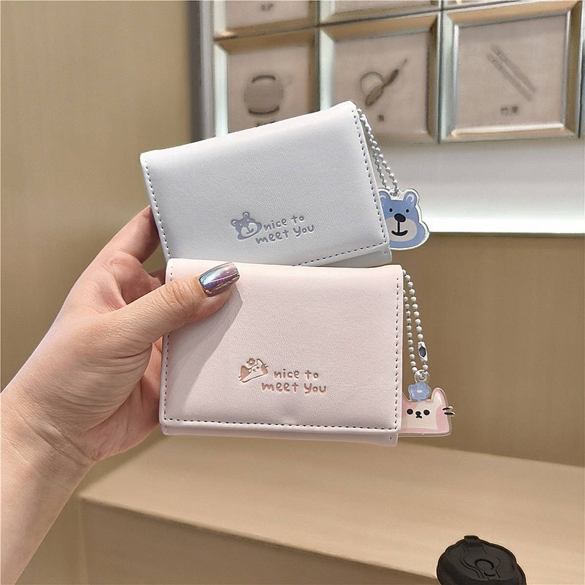 Cute Cartoon Pendant Mini Trifold Wallet_Cwab06195