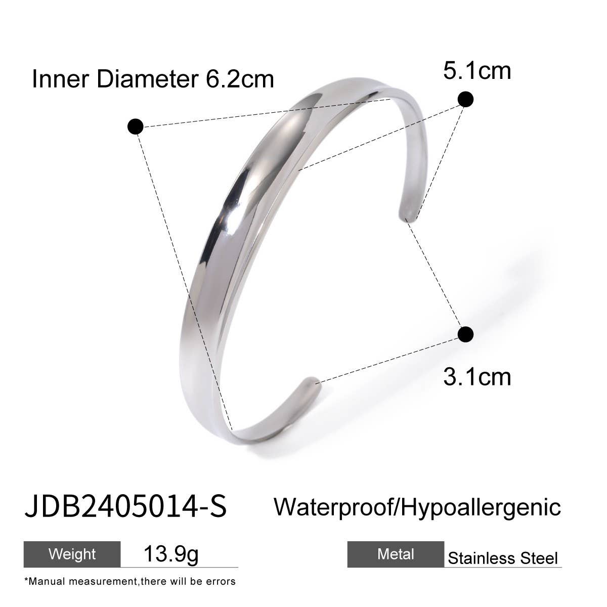 18K GOLD CONCAVE POLISHED OPEN CUFF BRACELET_CWAJE4798