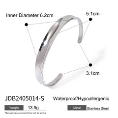 18K GOLD CONCAVE POLISHED OPEN CUFF BRACELET_CWAJE4798