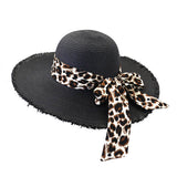 LEOPARD PRINT ROUND TOP STRAW HAT_CWAH1244
