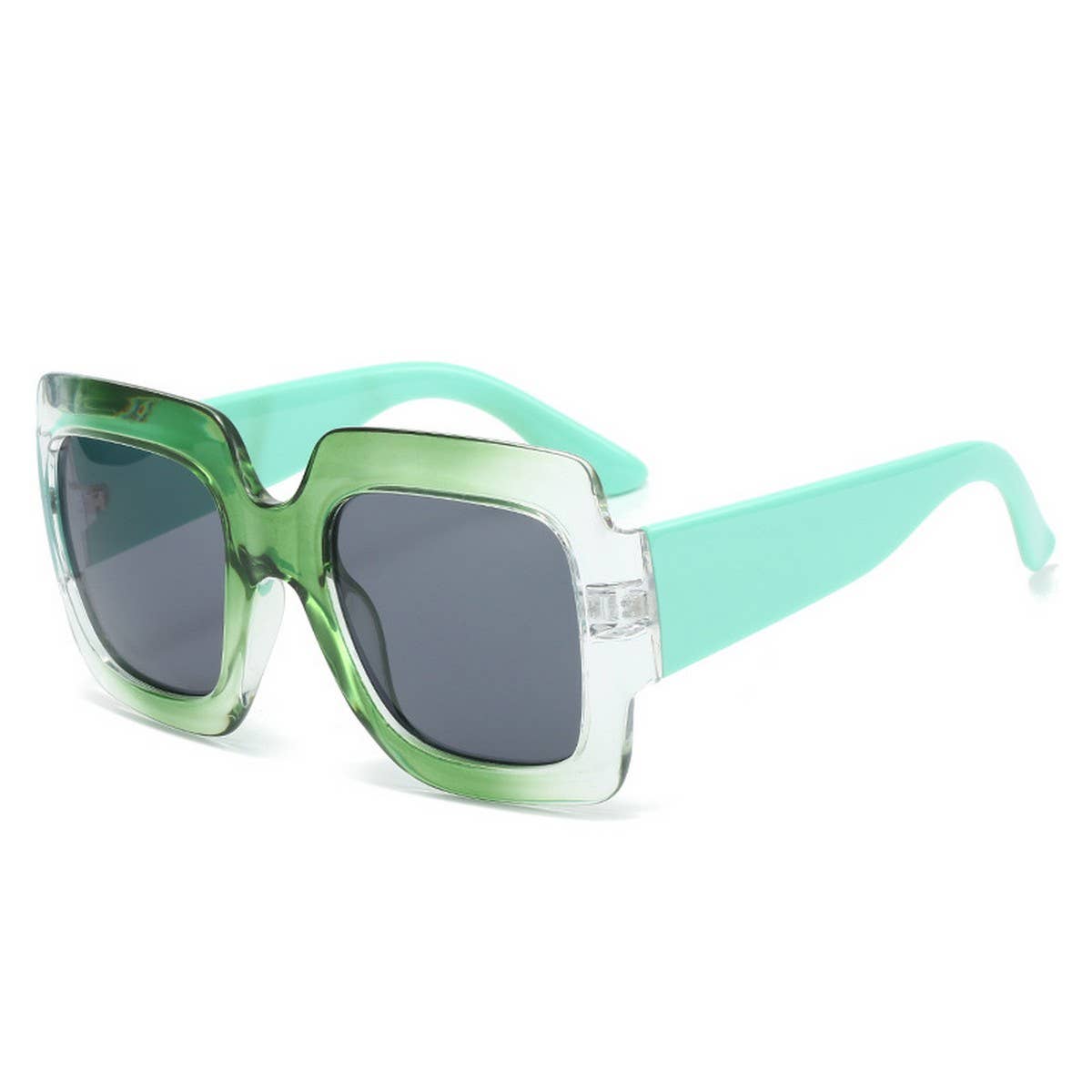 SIMPLE SQUARE FRAME COLOR BLOCK SUNGLASSES WOMEN_CWASG0258