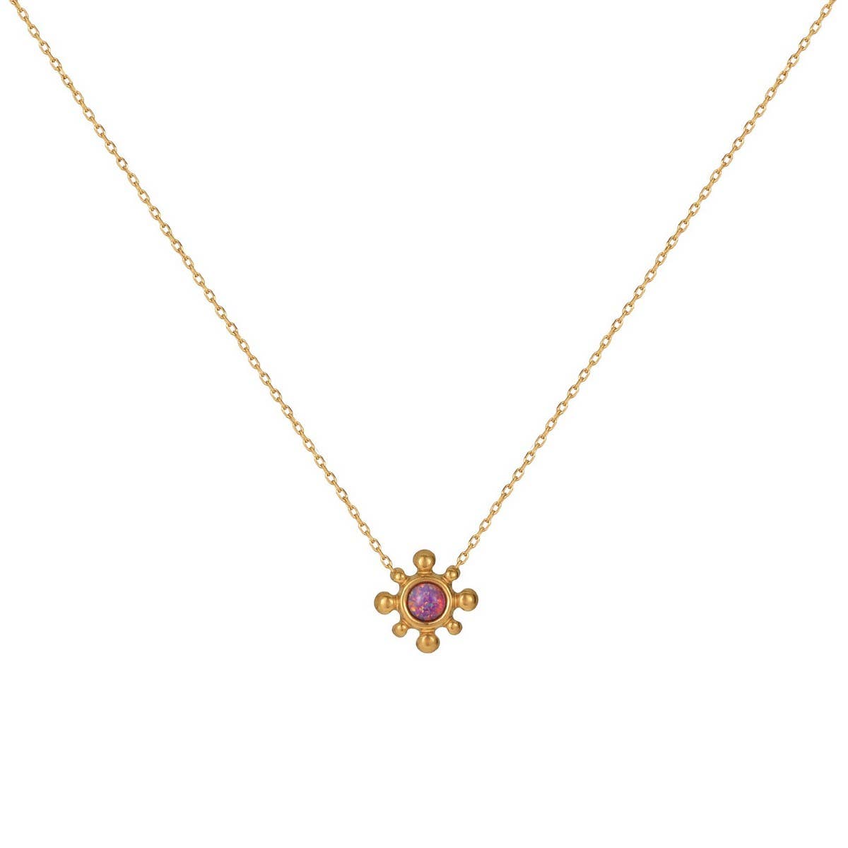 DELICATE SMALL SOLID COLOR SUNFLOWER NECKLACE_CWMM5553