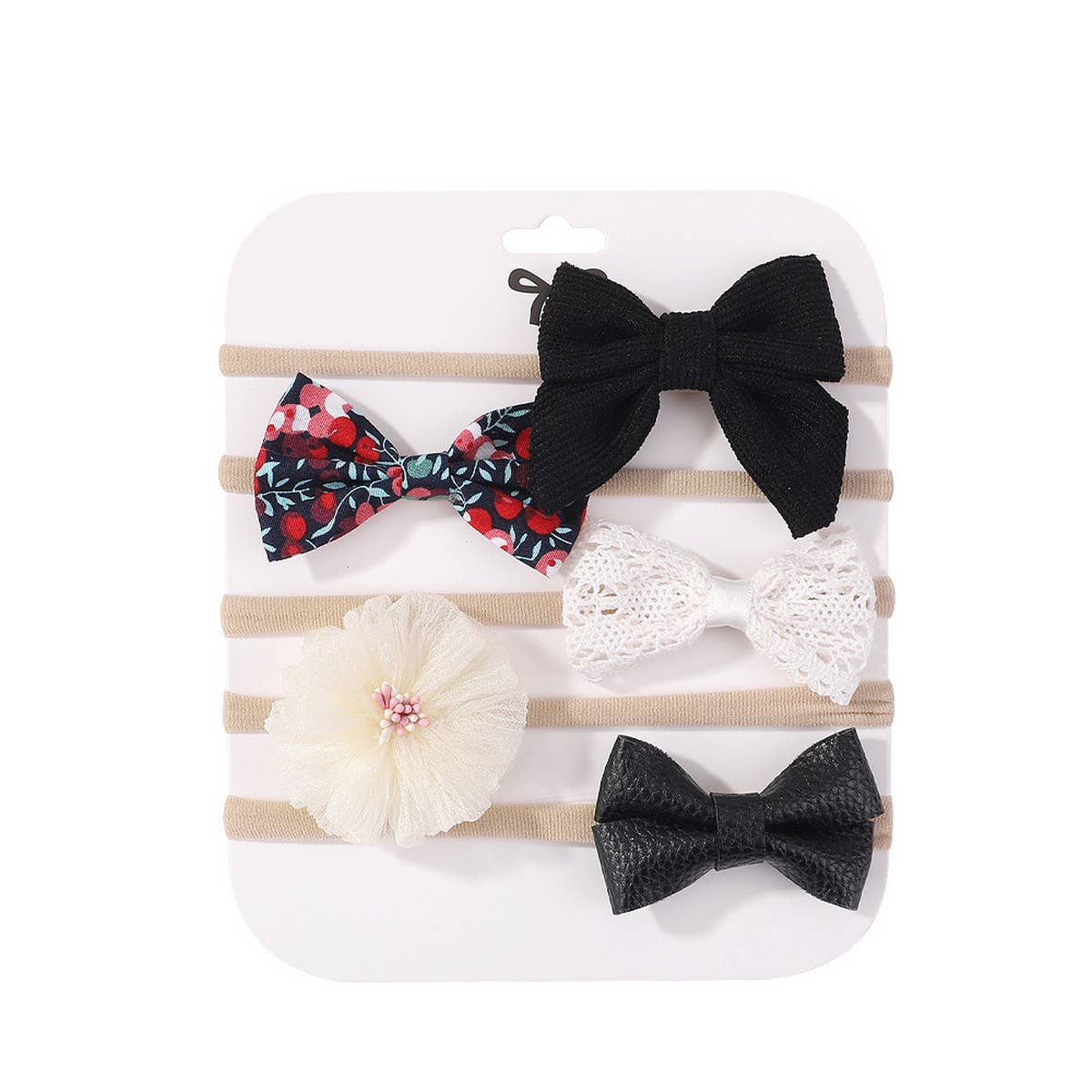 BABY NYLON HEADBAND SET WITH SOFT BOW_CWAHA6725