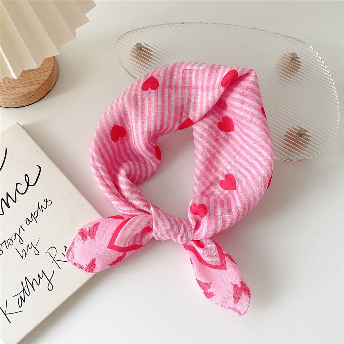 COTTON LINEN FLORAL SQUARE SCARF FOR WOMEN_CWASC0852