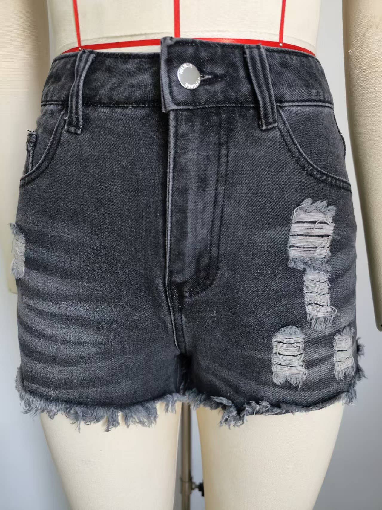 Washed Distressed Denim Shorts For Baddie Look