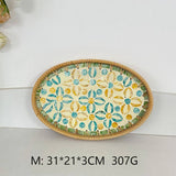 RATTAN OVAL FRUIT TEA SHELL TRAY STORAGE BASKET_CWMM4505