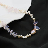 LUXURY WHITE CRYSTAL NATURAL PEARL NECKLACE_CWAJE3845