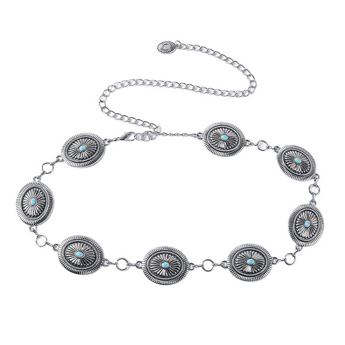 RETRO STYLE METAL OVAL BUCKLE WAIST CHAIN_CWABE0489