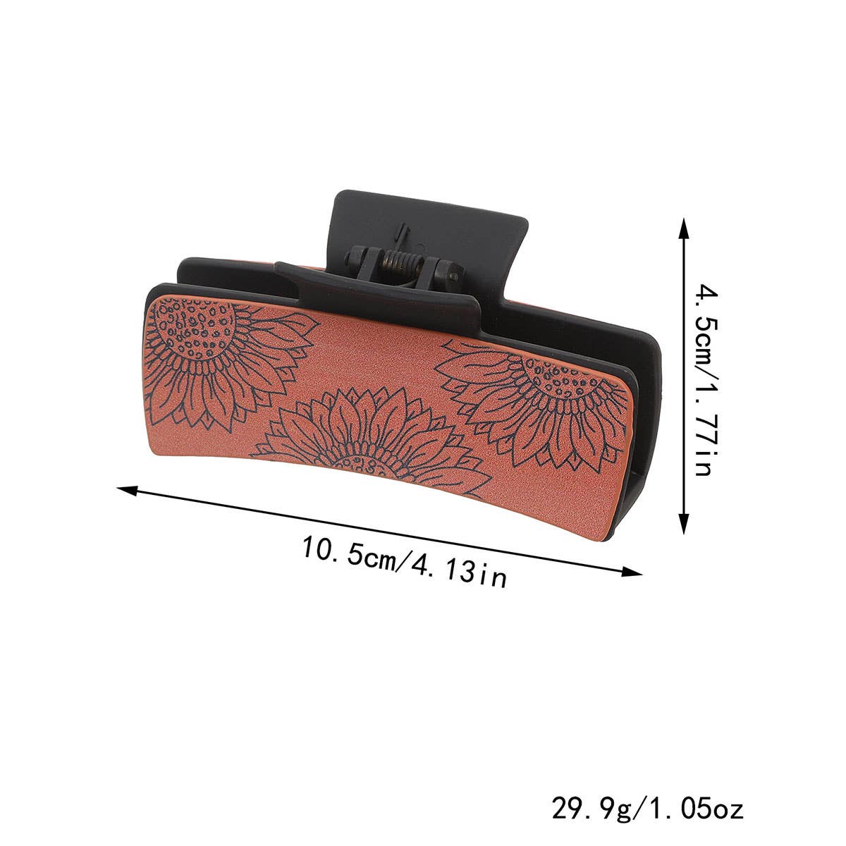 SUNFLOWER RETRO LETTERS WESTERN HAIR CLAW CLIPS_CWASC1623