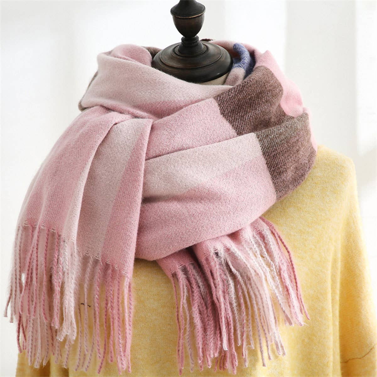 PLAID SCARF COZY FALL WINTER WRAP FOR WOMEN_CWASC0182