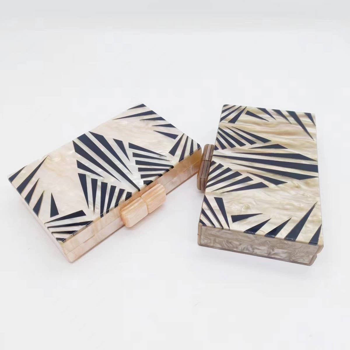Retro Zebra Acrylic Chain Crossbody Clutch Bag_Cwab5868