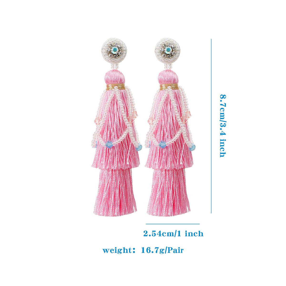MINT MAMBO STYLE TRANSPARENT TASSEL EARRINGS_CWAJE1661