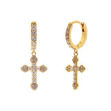 GEOMETRIC CROSS TRENDY FASHION HOOP EARRINGS_CWAJE1732