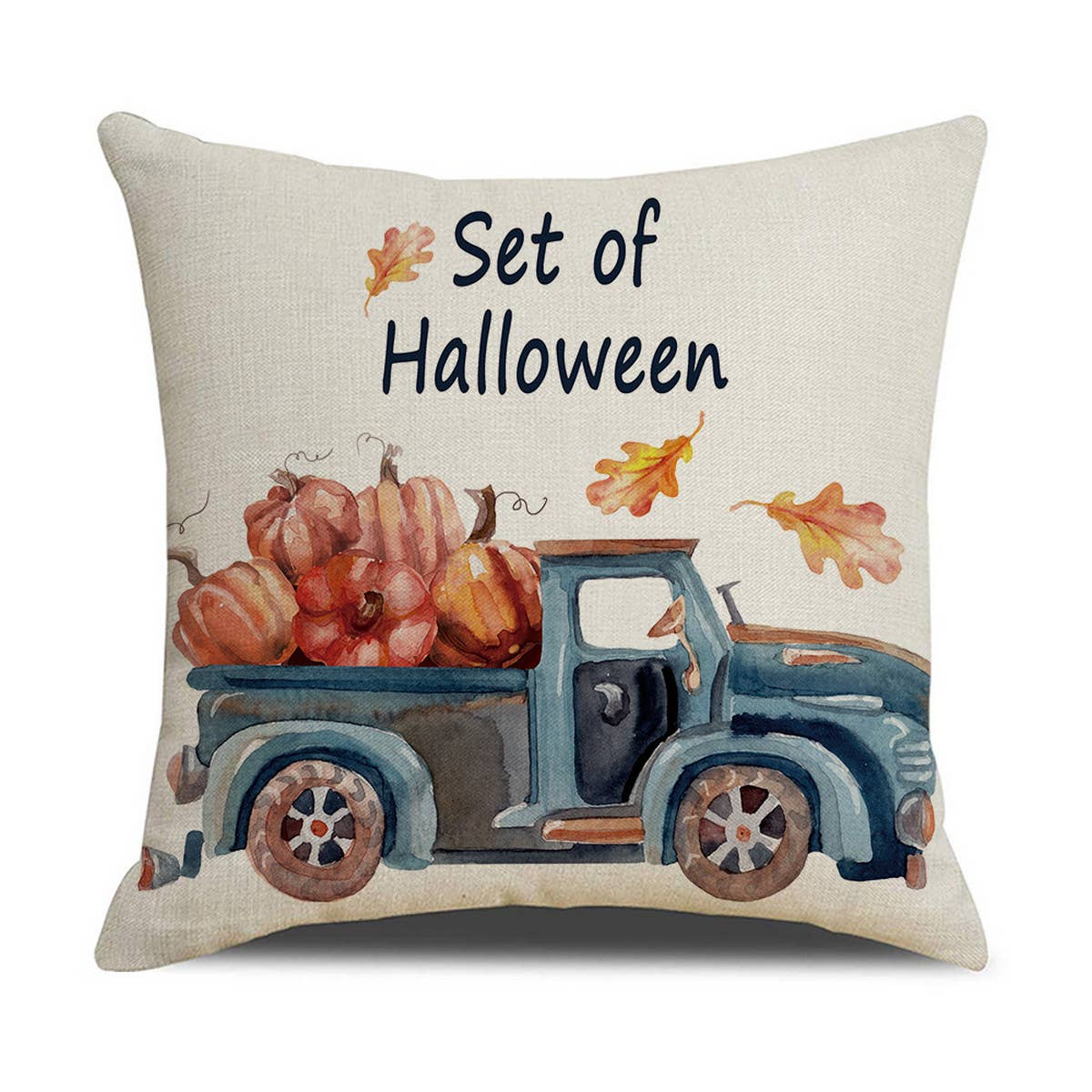 HALLOWEEN DARK BLUE PLAID PUMPKIN PILLOWCASE_CWMM1341