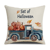 HALLOWEEN DARK BLUE PLAID PUMPKIN PILLOWCASE_CWMM1341
