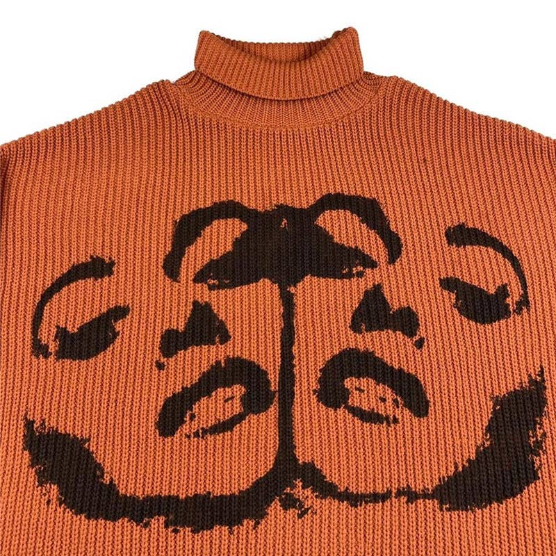 Warm Sweater Gothic Print Sweater